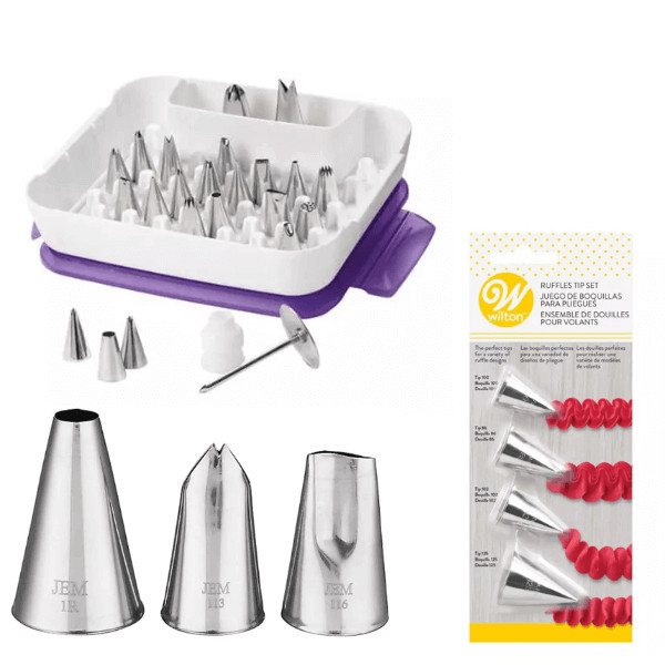 Set De 8 Douilles à Pâtisserie Professionnelles En Inox – Formes 1M, 580, 1A, R6, 2D, 108E, 2F, 6B – Pour Décorer Cupcakes, Gâteaux, Donuts - 6